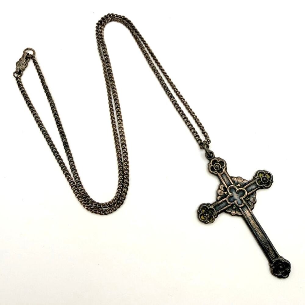 Antique Gorham Cross Hallmarked 2388 Sterling Silver Pendant Necklace 13.71g
